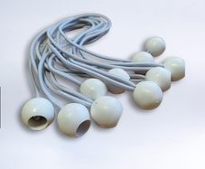 Large white bungee ball ties,30cm ( 30 pk )
