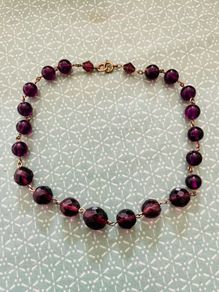 1920s Amethyst Glass Necklace