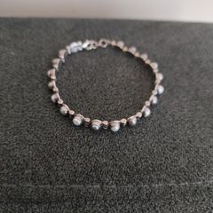 Vintage 925 silver freshwater pearl bracelet