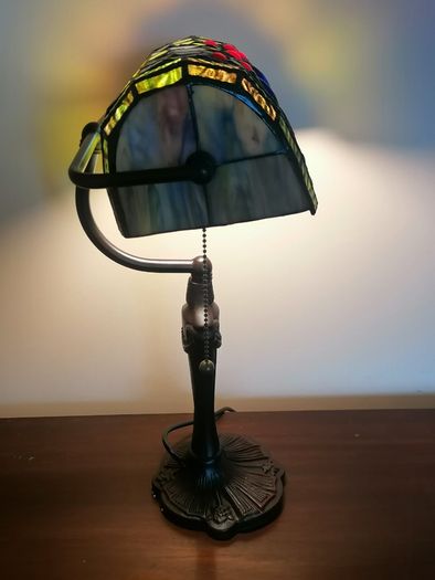 New Tiffany Bankers Lamp  Dragonfly Stained Glass