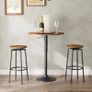 360 Swivel Bar Stools Set of 2, Round Kitchen Breakfast Stools, Bar Chairs with Footrest, for Kitchen Islands, Cafe, Counter, Rustic Brown and Black Image 3