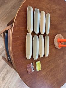 Retro ceramic Corn on the Cob dishes with skeweres