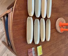 Retro ceramic Corn on the Cob dishes with skeweres