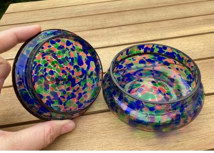 Art Glass Trinket Jewellery Jar