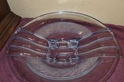 1930's Walther and Sohne Art Deco blue glass bowl