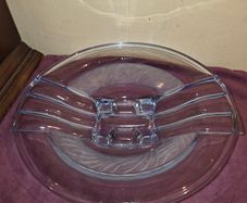 1930's Walther and Sohne Art Deco blue glass bowl