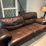 Brown Leather 3 Seater Couch Image 3