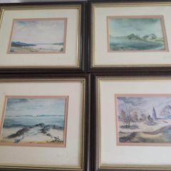 Set Of 4 Framed And Signed Photo Prints By Baryl Suitor Irish Artist.