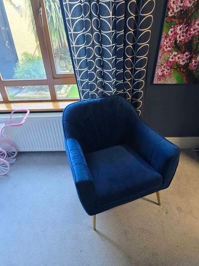 navy velvet chair