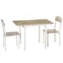 2-piece seating set, folding dining table with 2 chairs, folding table, 110 cm x 70 cm x 75 cm, White + Natural Image 5