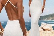 Brand new Backless Textured Knit Maxi Dress, size 10