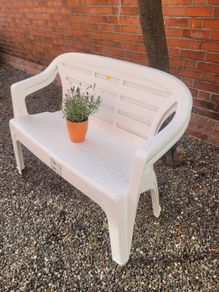 2 Stackable Flores Garden Benches (white)