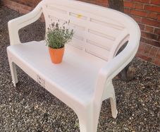 2 Stackable Flores Garden Benches (white)