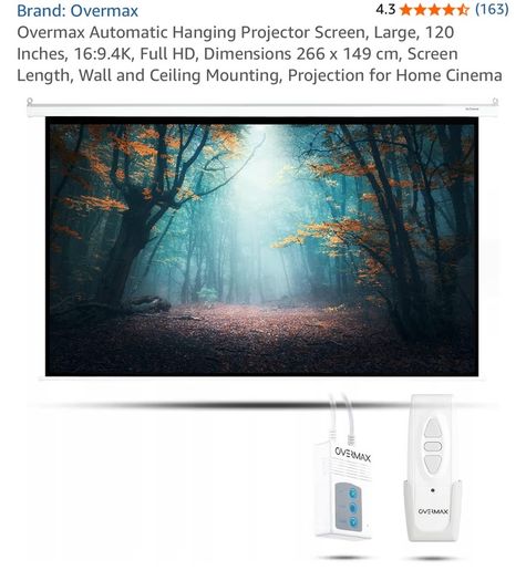 Electric Projector Screen 120 inches