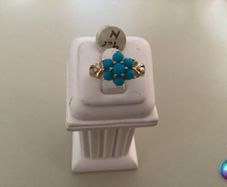 New 9ct Gold Turquoise Stone Cluster Ring. ( Bargain) REDUCED PRICE.
