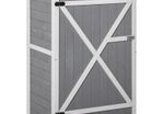 NEW SALE Fir Wood Garden Shed Outdoor Tool Storage w/ 2 Shelves Latched Doors 115x75cm