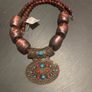 Chunky bronze pearl and bead necklace Image 3