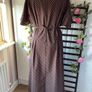 dress brown striped cotton dress with pockets size 12 Image 7