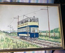 picture This original ink and watercolour drawing depicts Car No. 4 of the historic Hill of Howth Tramway.
