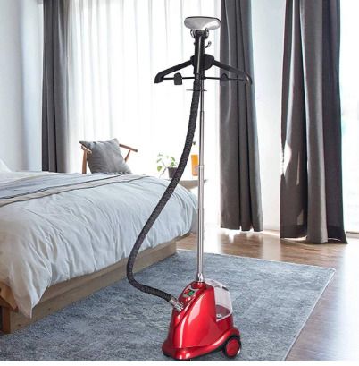 BRAND NEW Steam straightener with brush and clothes hanger, height adjustable