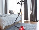 BRAND NEW Steam straightener with brush and clothes hanger, height adjustable