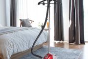 BRAND NEW Steam straightener with brush and clothes hanger, height adjustable