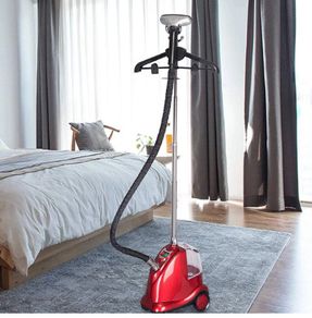 BRAND NEW Steam straightener with brush and clothes hanger, height adjustable