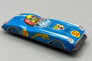 Vintage Tin Toy Racing Car Jaguar 52 - Made in Japan - Litho - friction drive