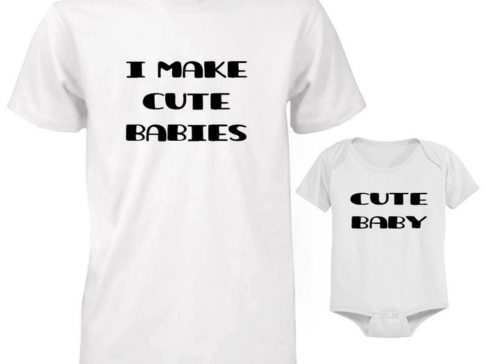 Funny Cute Daddy and Baby Matching T-Shirt and Bodysuit Set - Cute Baby