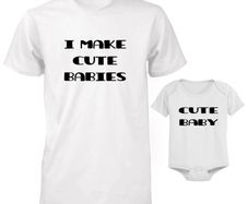 Funny Cute Daddy and Baby Matching T-Shirt and Bodysuit Set - Cute Baby