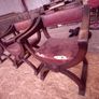 3 Antique X-Frame Oak Armchairs Image 7