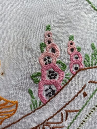 vintage embroidered table covering