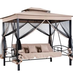 3 Seater Swing Chair Hammock Gazebo Lounger