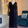 Stunning Fully Lined Long Black Sequin Dress by Lilie Rose Image 5