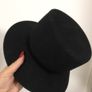 Black Felt Ladies Hat with velvet band Image 2