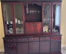 Glass Display Dark Wood Cabinet