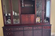 Glass Display Dark Wood Cabinet