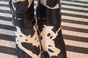 Cow print ankle boots