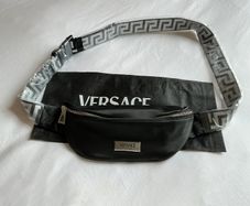 Versace Black Waist Belt Bag bum bag Travel black
