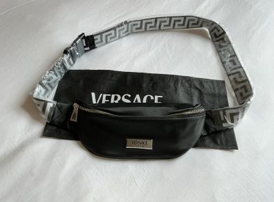 Authentic genuine Versace Black Waist Belt Bag bum bag Travel black