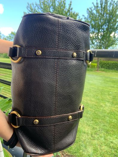 Miu Miu Vitello Lux Bow Bag Dark Brown Leather Gold Hardware