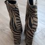 tiger print suede black brown boots Image 3