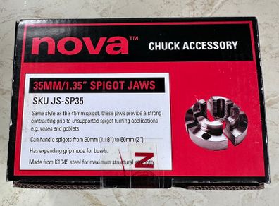 Woodturning Nova 35 Mm (1.37") Spigot Chuck Accessory Jaw Set