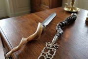 19th Century Horned Ceramonial Trident and Dagger (24 Inches)