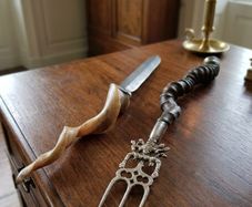 19th Century Horned Ceramonial Trident and Dagger (24 Inches)