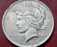 1922 United States 1 Silver Peace Dollar coin