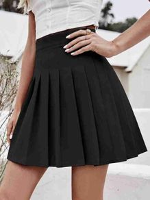 Women School Uniform Pleated Skirt Schoolgirl Uni