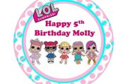 lol dolls personalised edible cake topper 7'