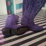 Purple suede cowboy boots Image 3