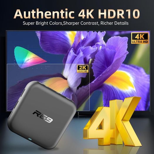 Android 14 TV Box 2GB RAM 32GB ROM RK3518 Quad Core Smart TV Box 4K WiFi Bluetooth 5.0 USB 3.0 H.265